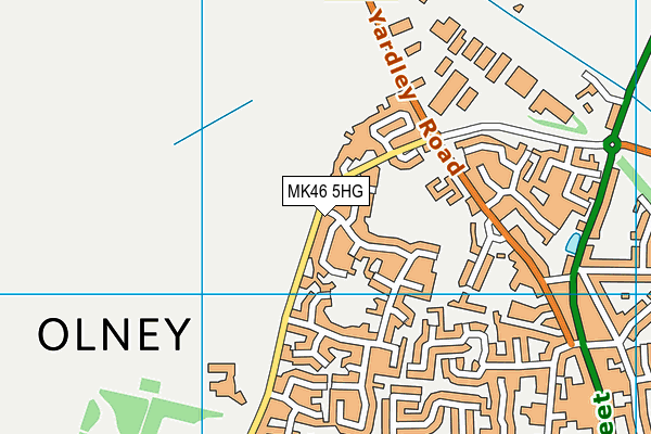 MK46 5HG map - OS VectorMap District (Ordnance Survey)