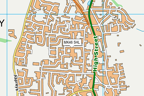 MK46 5HL map - OS VectorMap District (Ordnance Survey)