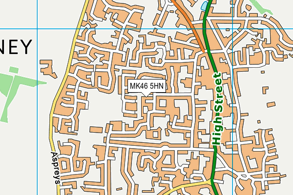 MK46 5HN map - OS VectorMap District (Ordnance Survey)