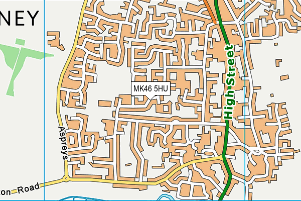MK46 5HU map - OS VectorMap District (Ordnance Survey)