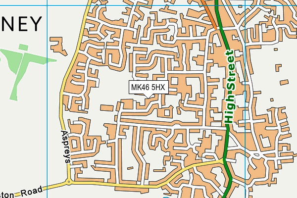 MK46 5HX map - OS VectorMap District (Ordnance Survey)