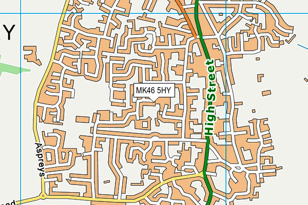 MK46 5HY map - OS VectorMap District (Ordnance Survey)