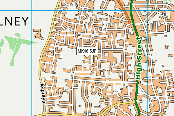 MK46 5JF map - OS VectorMap District (Ordnance Survey)