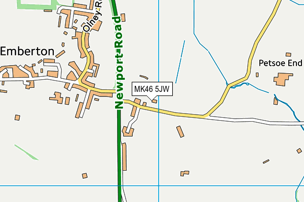 MK46 5JW map - OS VectorMap District (Ordnance Survey)