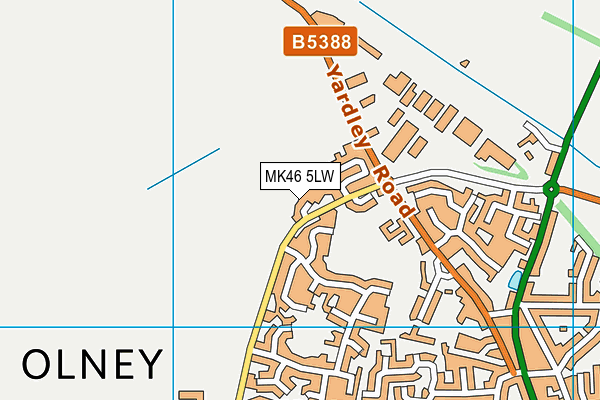 MK46 5LW map - OS VectorMap District (Ordnance Survey)