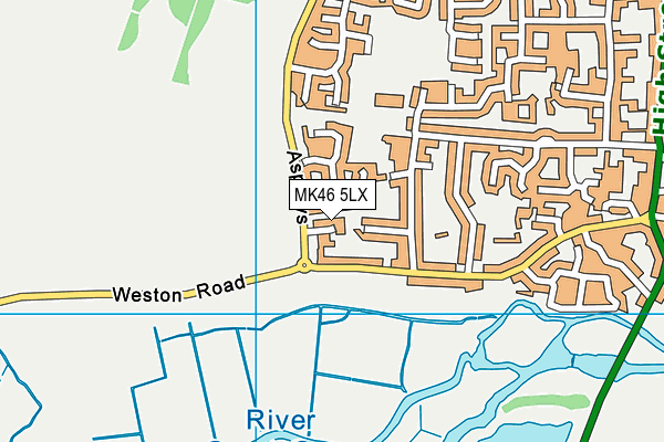 MK46 5LX map - OS VectorMap District (Ordnance Survey)