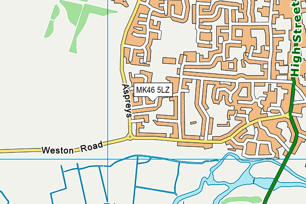 MK46 5LZ map - OS VectorMap District (Ordnance Survey)