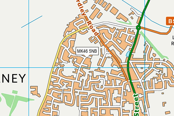 MK46 5NB map - OS VectorMap District (Ordnance Survey)