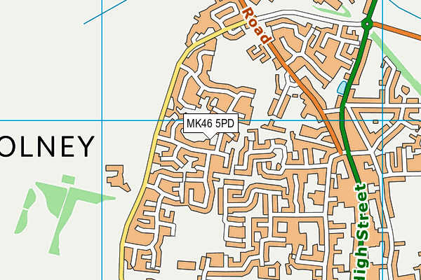 MK46 5PD map - OS VectorMap District (Ordnance Survey)