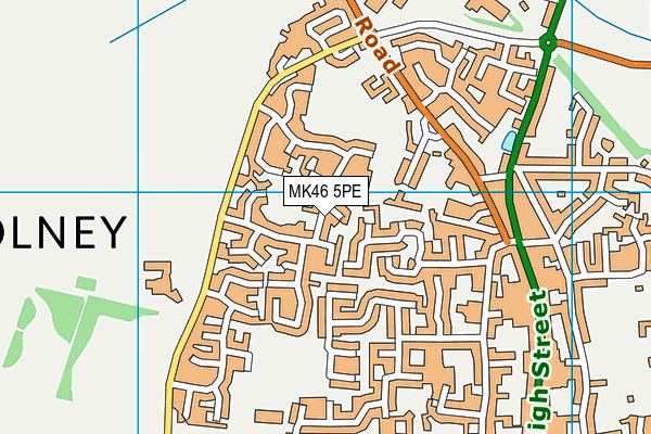 MK46 5PE map - OS VectorMap District (Ordnance Survey)