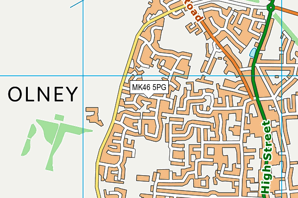 MK46 5PG map - OS VectorMap District (Ordnance Survey)