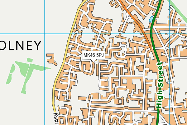 MK46 5PJ map - OS VectorMap District (Ordnance Survey)