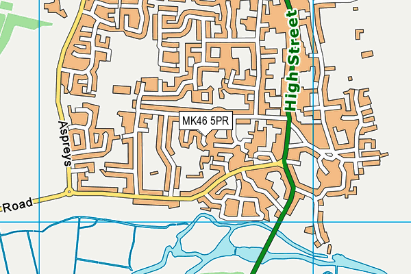 MK46 5PR map - OS VectorMap District (Ordnance Survey)