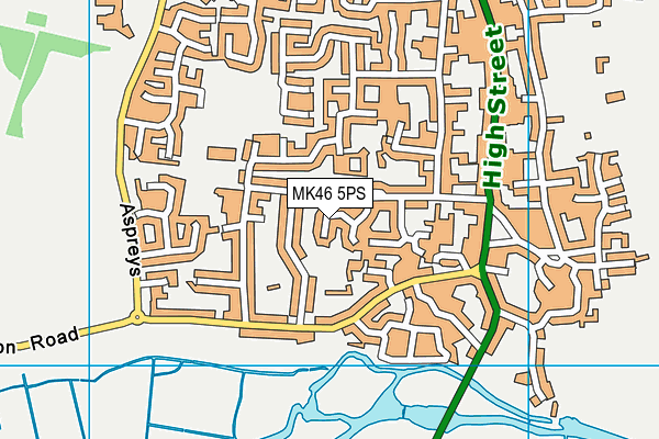 MK46 5PS map - OS VectorMap District (Ordnance Survey)