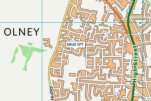 MK46 5PT map - OS VectorMap District (Ordnance Survey)