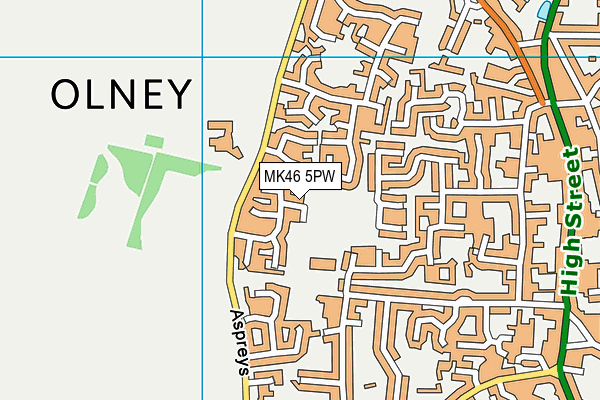 MK46 5PW map - OS VectorMap District (Ordnance Survey)