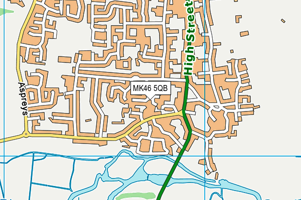 MK46 5QB map - OS VectorMap District (Ordnance Survey)