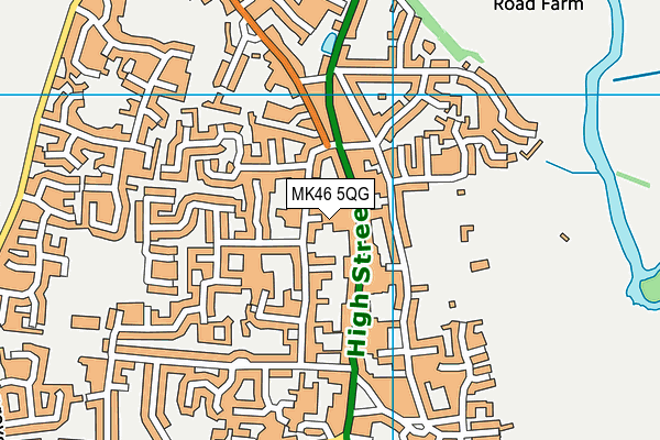 MK46 5QG map - OS VectorMap District (Ordnance Survey)