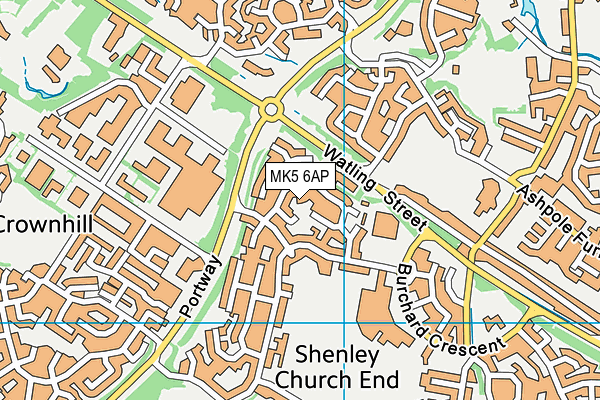 MK5 6AP map - OS VectorMap District (Ordnance Survey)