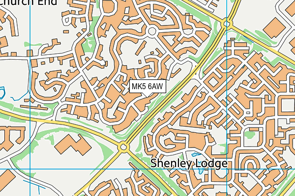 MK5 6AW map - OS VectorMap District (Ordnance Survey)