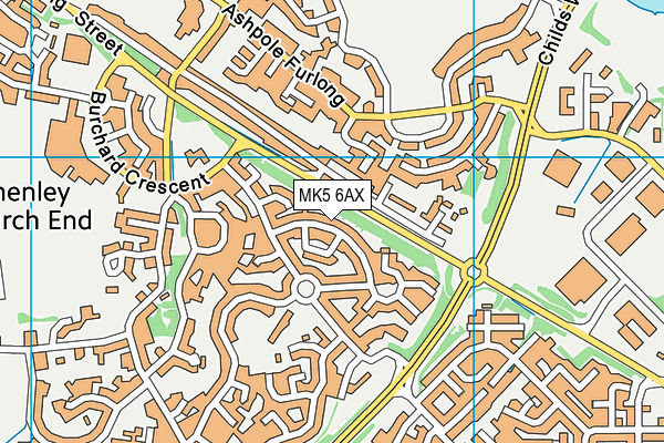 MK5 6AX map - OS VectorMap District (Ordnance Survey)