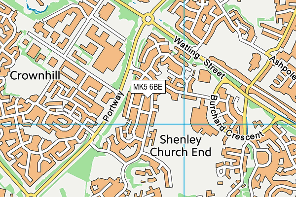 MK5 6BE map - OS VectorMap District (Ordnance Survey)