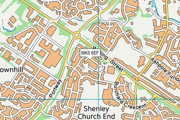 MK5 6EF map - OS VectorMap District (Ordnance Survey)