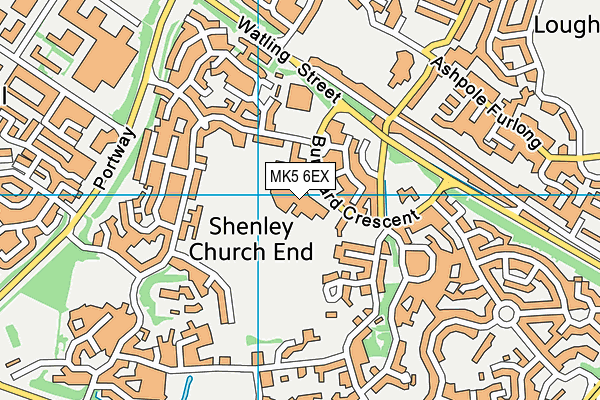 Denbigh School map (MK5 6EX) - OS VectorMap District (Ordnance Survey)