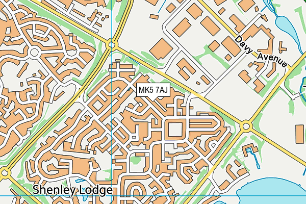 MK5 7AJ map - OS VectorMap District (Ordnance Survey)