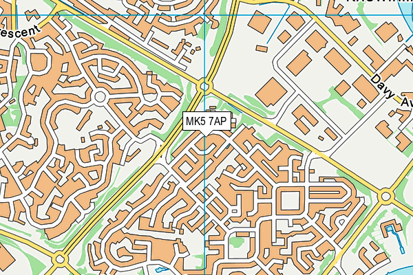 MK5 7AP map - OS VectorMap District (Ordnance Survey)
