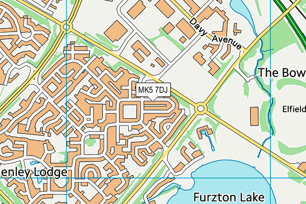 MK5 7DJ map - OS VectorMap District (Ordnance Survey)