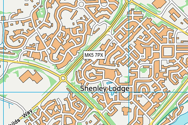 MK5 7PX map - OS VectorMap District (Ordnance Survey)