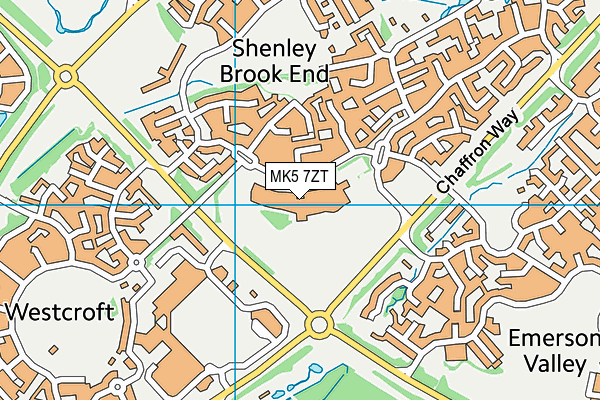 Shenley Brook End School map (MK5 7ZT) - OS VectorMap District (Ordnance Survey)