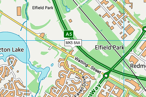 MK5 8AA map - OS VectorMap District (Ordnance Survey)