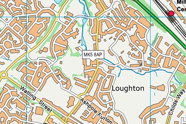 MK5 8AP map - OS VectorMap District (Ordnance Survey)