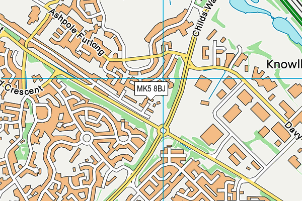 MK5 8BJ map - OS VectorMap District (Ordnance Survey)