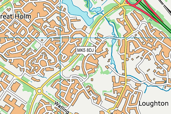 MK5 8DJ map - OS VectorMap District (Ordnance Survey)