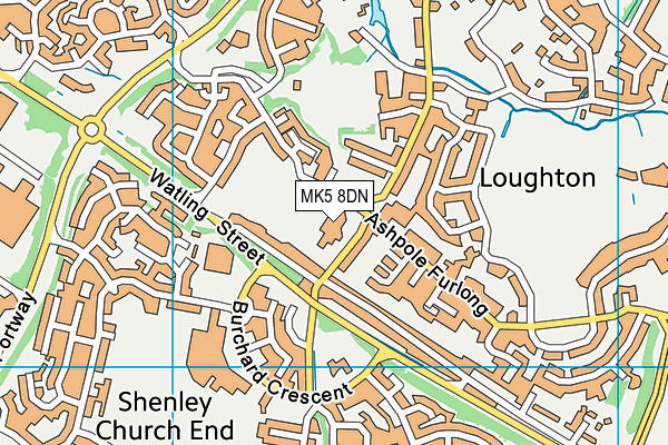 Loughton School map (MK5 8DN) - OS VectorMap District (Ordnance Survey)