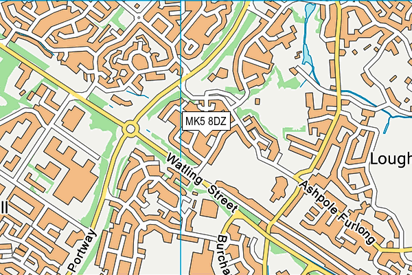 MK5 8DZ map - OS VectorMap District (Ordnance Survey)