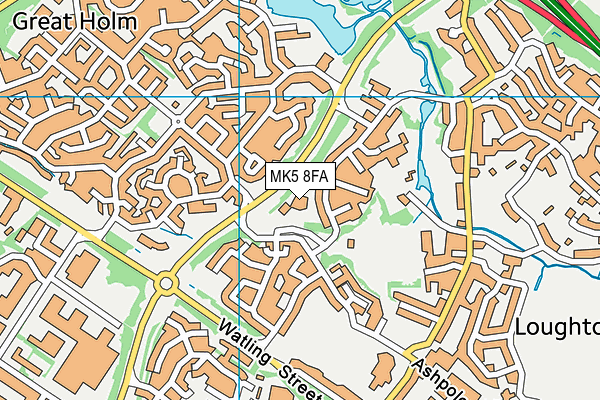 Loughton Manor First School map (MK5 8FA) - OS VectorMap District (Ordnance Survey)