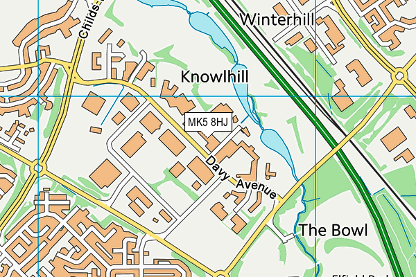 MK5 8HJ map - OS VectorMap District (Ordnance Survey)