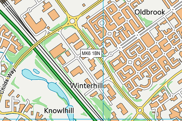 MK6 1BN map - OS VectorMap District (Ordnance Survey)