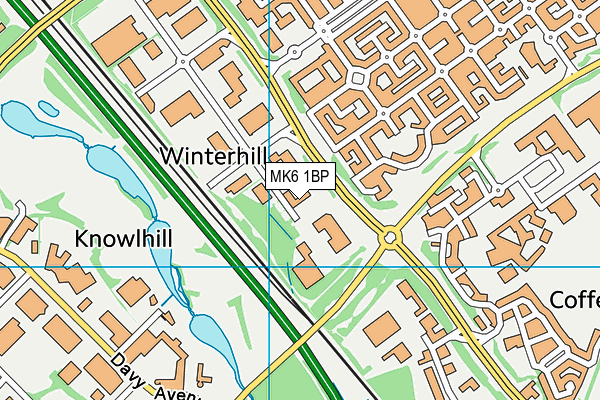 Puregym (Milton Keynes Winterhill) map (MK6 1BP) - OS VectorMap District (Ordnance Survey)