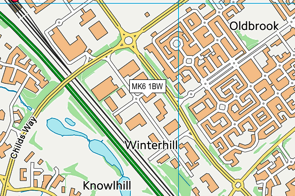 MK6 1BW map - OS VectorMap District (Ordnance Survey)