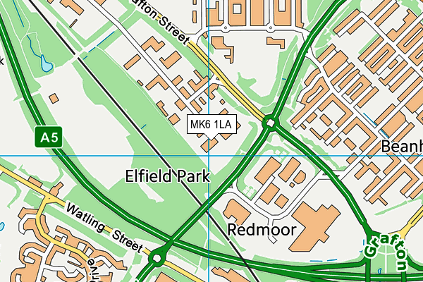 MK6 1LA map - OS VectorMap District (Ordnance Survey)