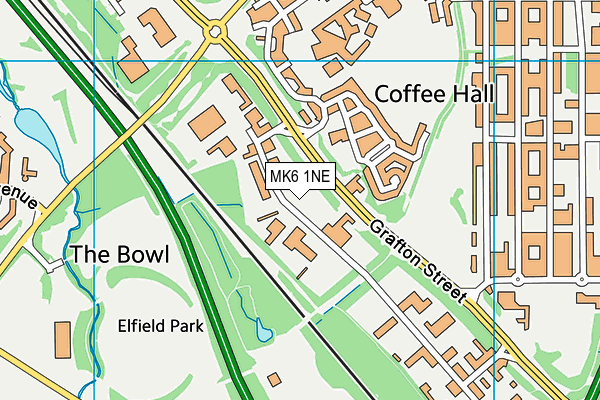 MK6 1NE map - OS VectorMap District (Ordnance Survey)