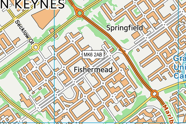 MK6 2AB map - OS VectorMap District (Ordnance Survey)