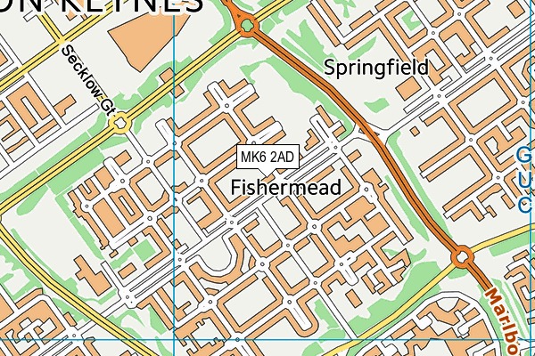 MK6 2AD map - OS VectorMap District (Ordnance Survey)