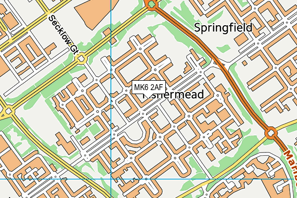 MK6 2AF map - OS VectorMap District (Ordnance Survey)