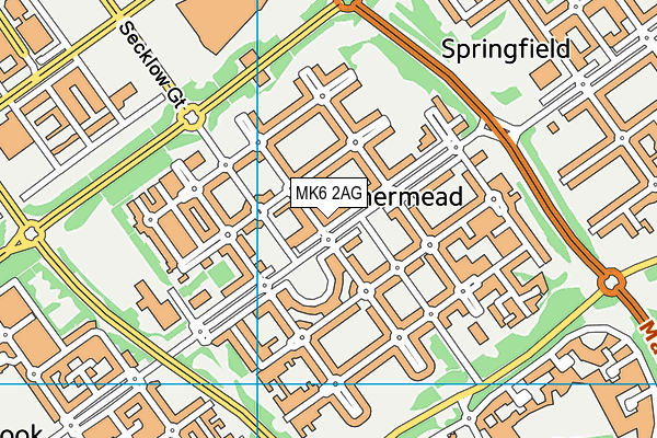 MK6 2AG map - OS VectorMap District (Ordnance Survey)